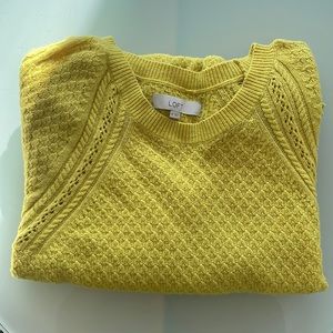 LOFT cable knit sweater in yellow